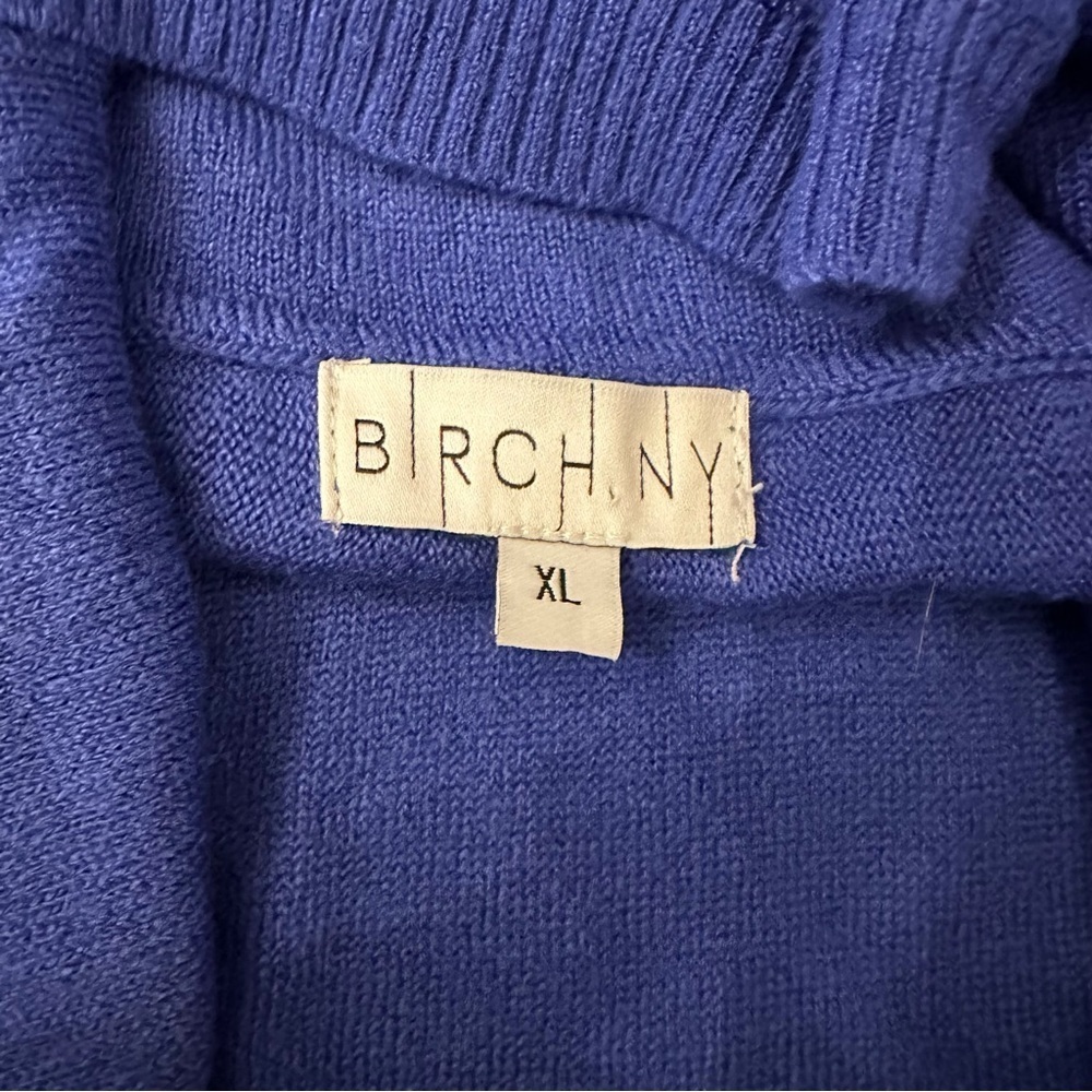 NWT Birch NY Royal Blue Cowl Neck Button Detail Fall Cozy Comfy Sweater sz XL - Picture 2 of 9